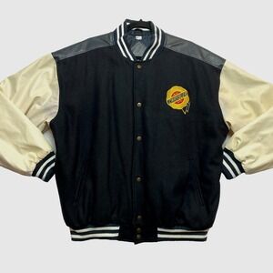 Vintage Chrysler Varsity Jacket Mens Large Blue White Wool Blend 2004 Letterman
